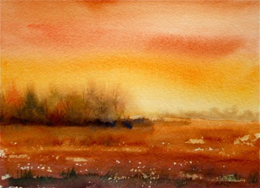 Orange Sky Painting by William Renzulli