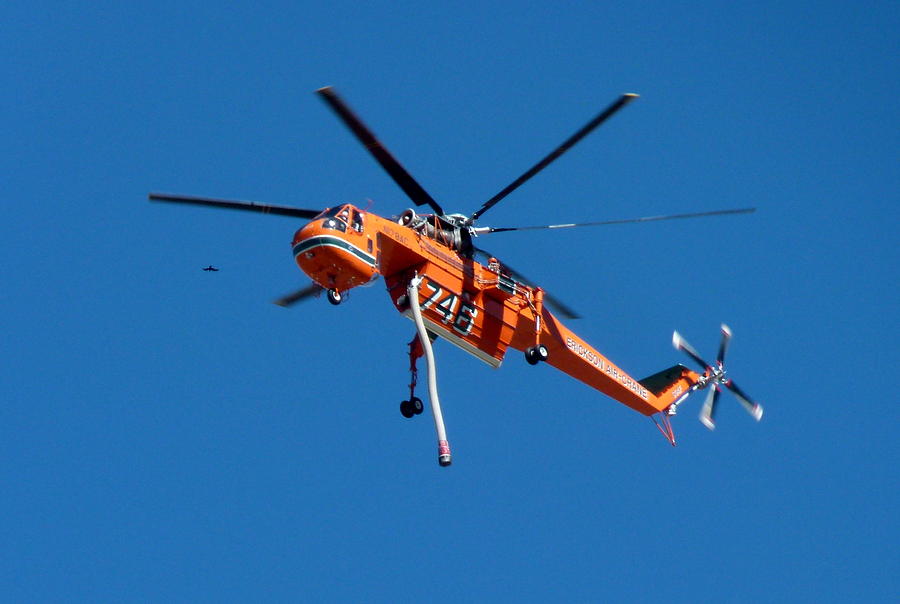 Orange Skycrane Firefighting Helicopter Photograph by Jeff Lowe