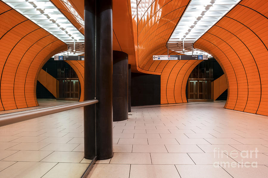 Orange Subway Station Photograph by MD CreativeArt