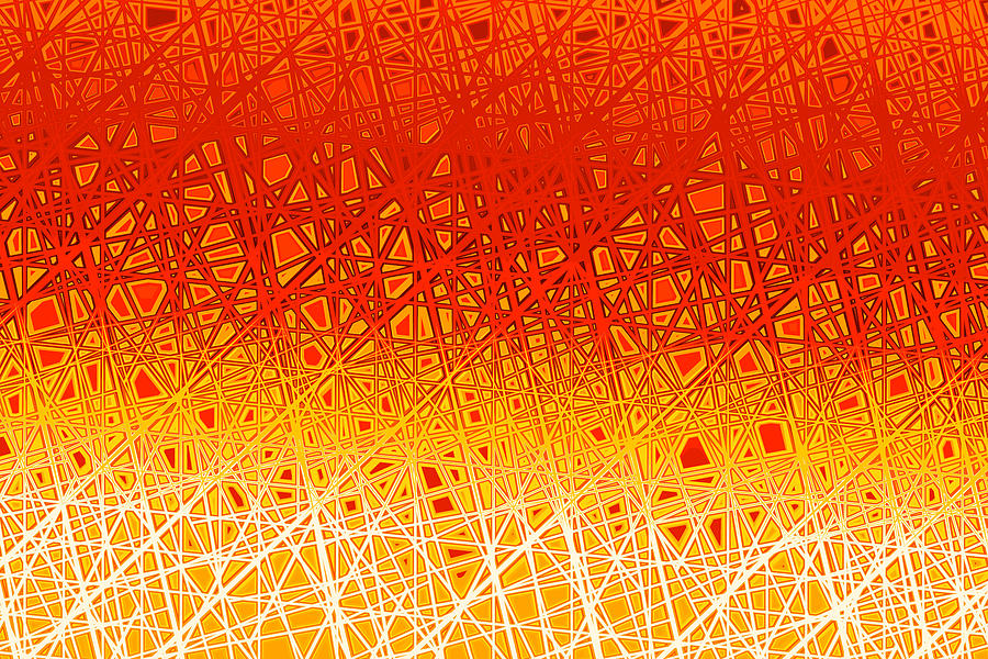 Abstract Digital Art - Orange Sunrise by Hakon Soreide