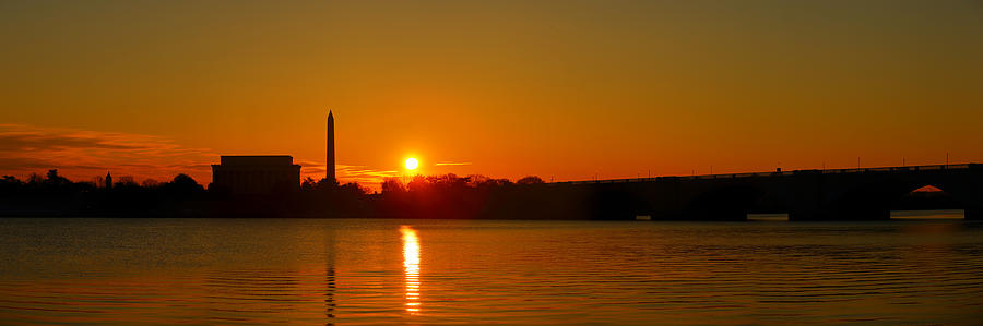 Architecture Photograph - Orange Sunrise Over DC by Metro DC Photography