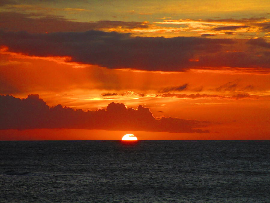  Orange Sunset  Maui Photograph by Elaine Haakenson