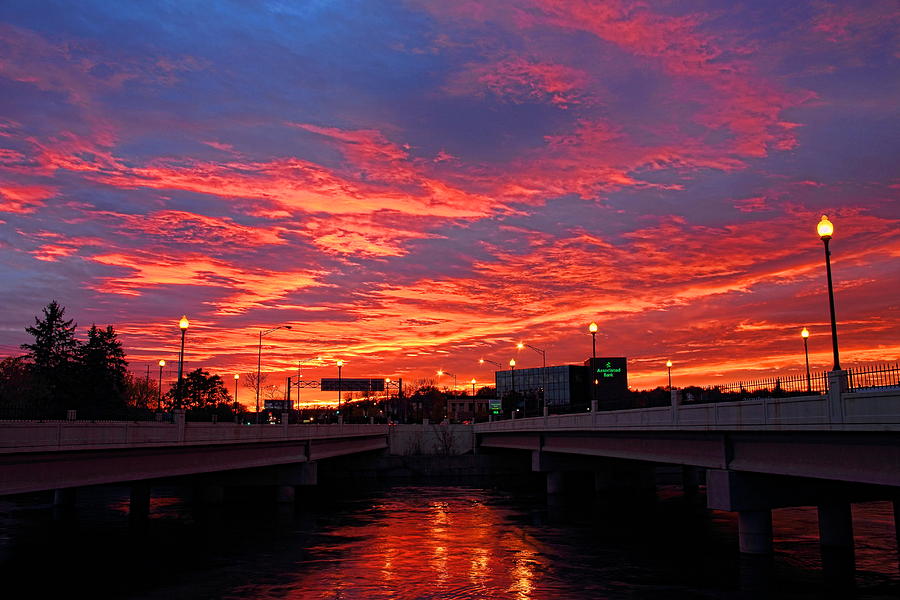 Orange Sunset over Stewart Avenue Photograph by Dale Kauzlaric