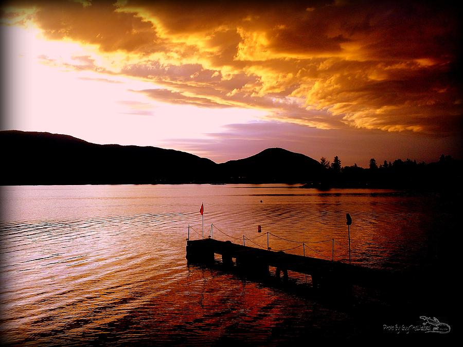 Orange Sunset Skaha Lake Photograph by Guy Hoffman