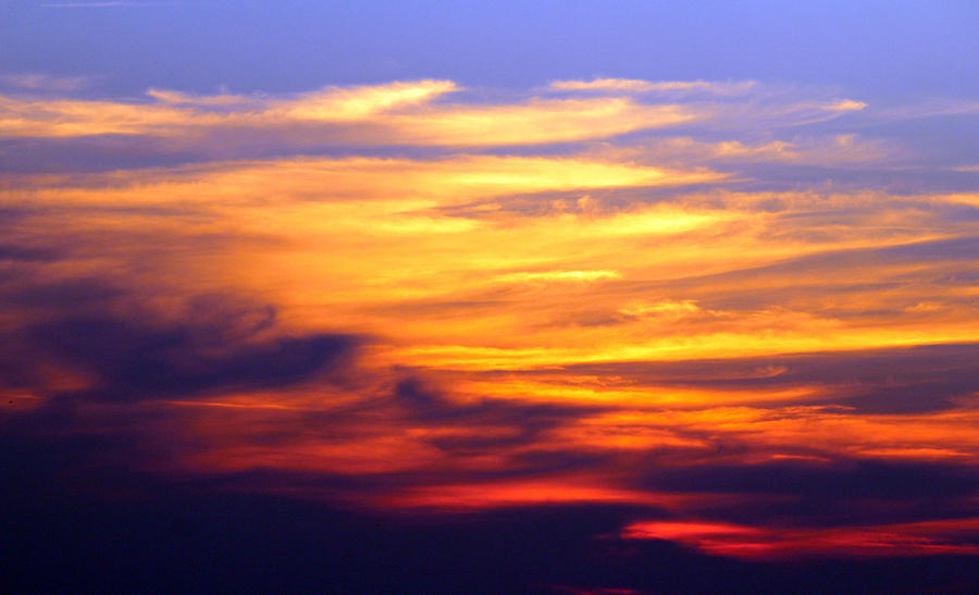 Sunset Photograph - Orange Sunset Sky by Cynthia Guinn