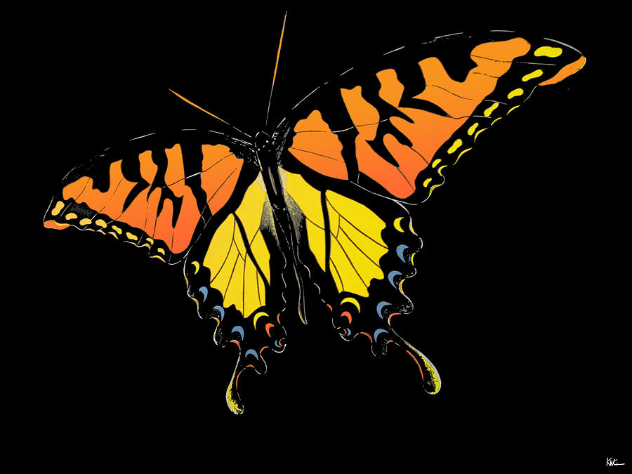 Orange Monarch Butterfly Painting - Orange Tail by KWC Art