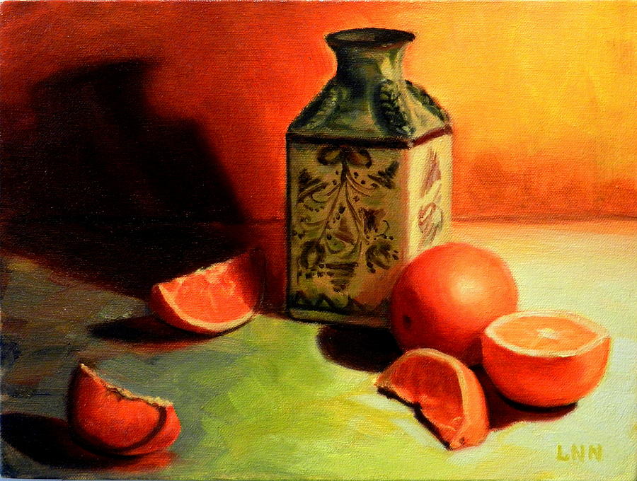 Orange Temptation, Peru Impression Painting by Ningning Li