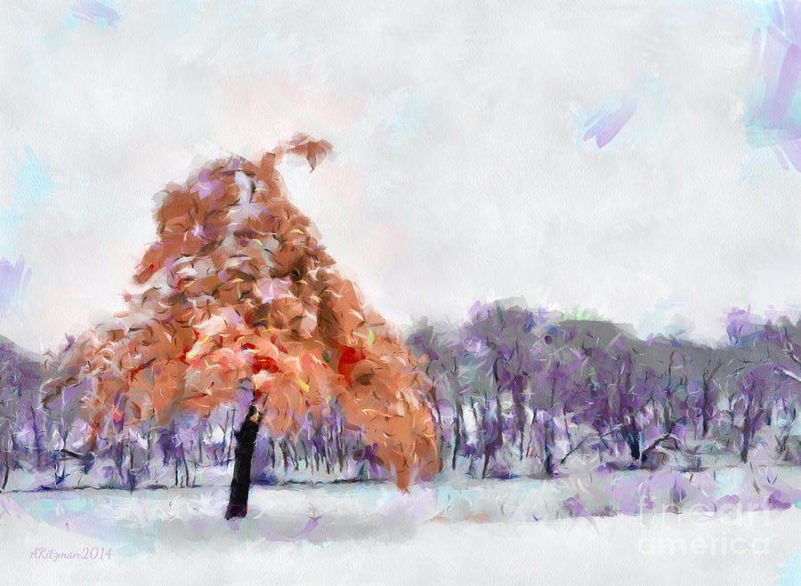 Orange Tree in Winter Painting by Anne Kitzman