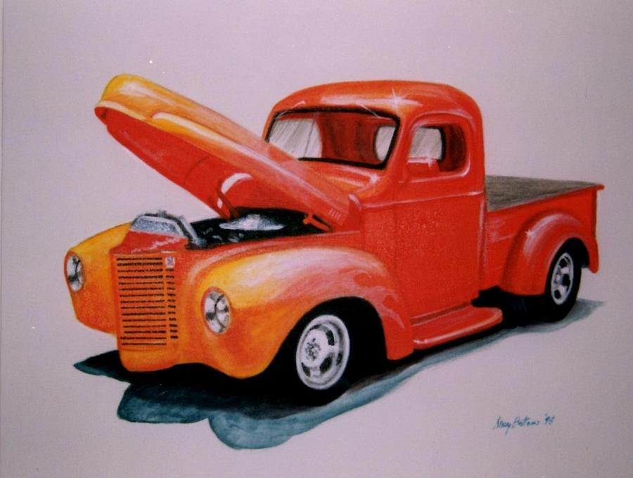 Orange Truck Painting by Stacy C Bottoms