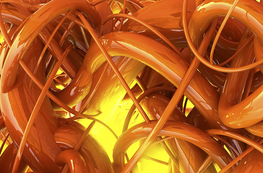 Orange tube Digital Art by Vitaliy Gladkiy