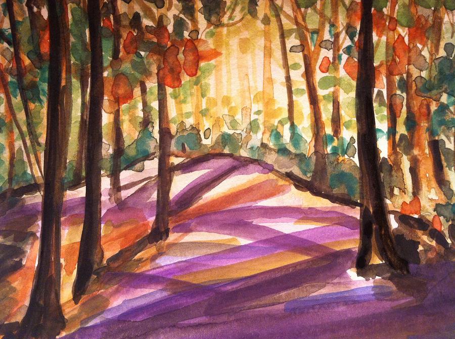 Orange Woods Painting by Hae Kim