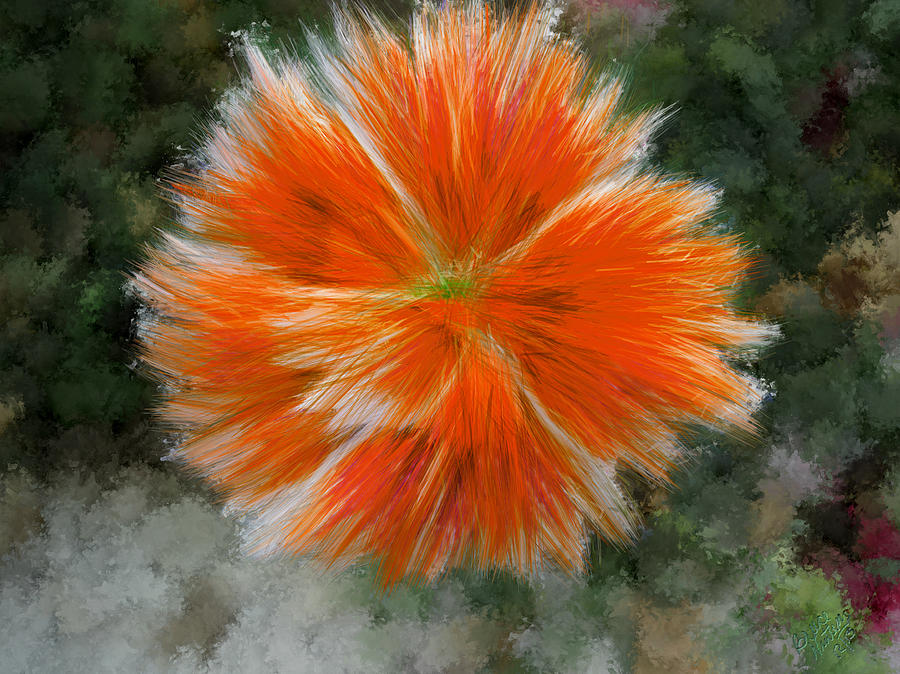 Oranged Brush Flower Painting by Bruce Nutting