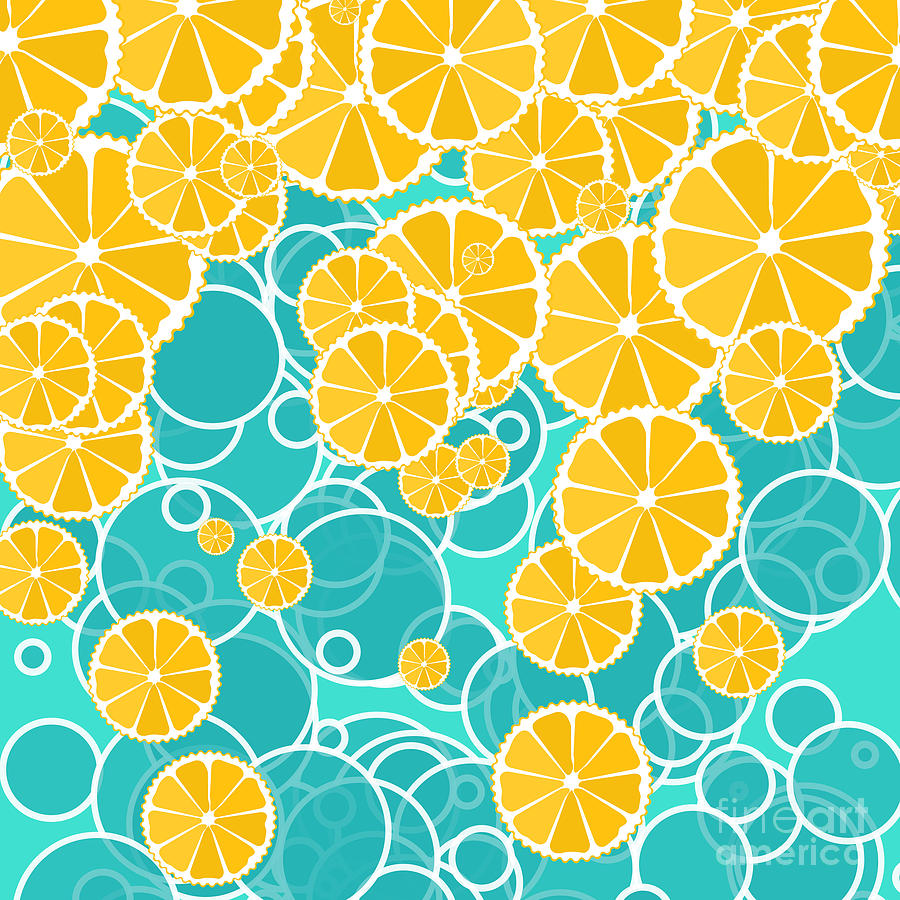 Oranges And Bubbles Digital Art