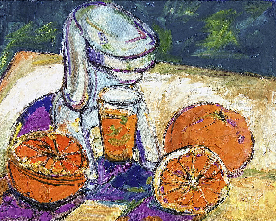 Oranges and Juicer Still Life Painting by Ginette Callaway