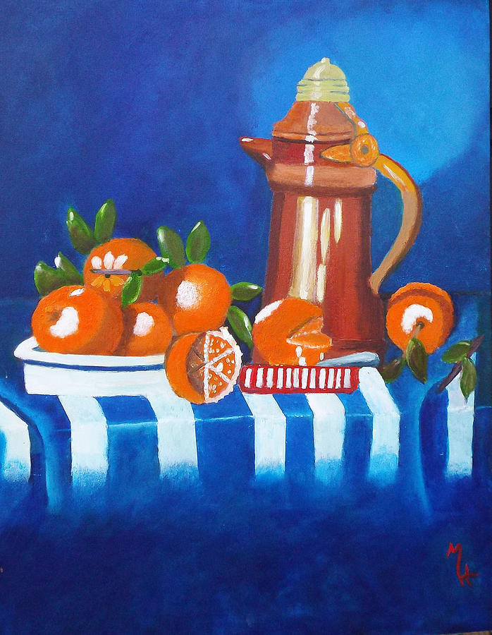Oranges Are Good For You Painting by Margaret Harmon