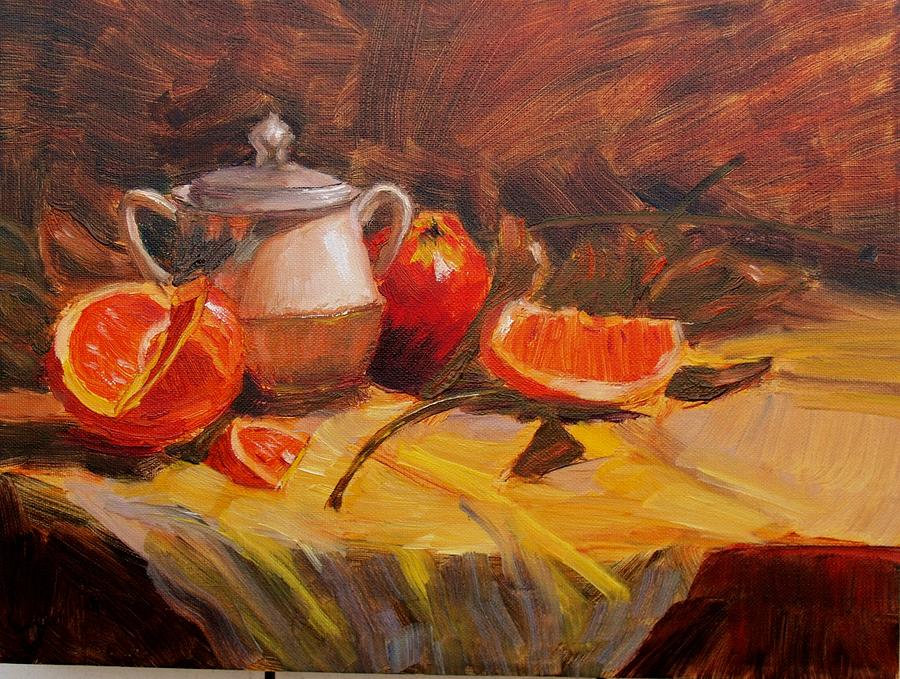 Still Life Painting - Oranges by Elena Sokolova