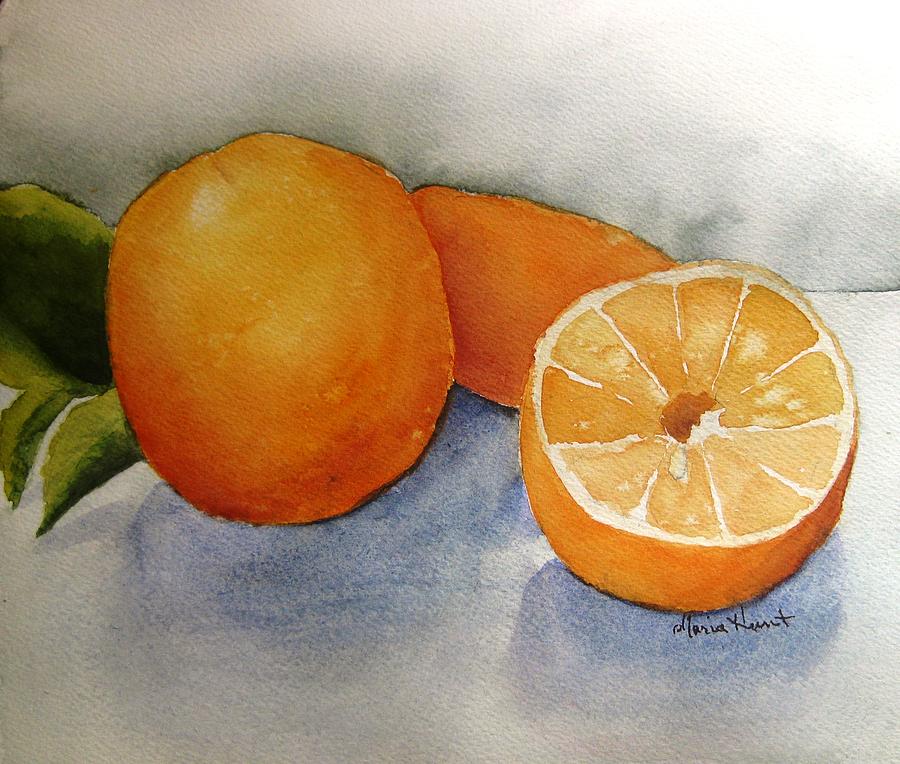Oranges from the Tree Painting by Maria Hunt