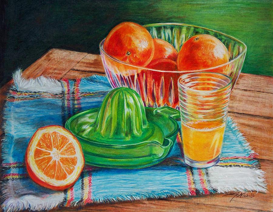 Still Life Drawing - Oranges by Joy Nichols