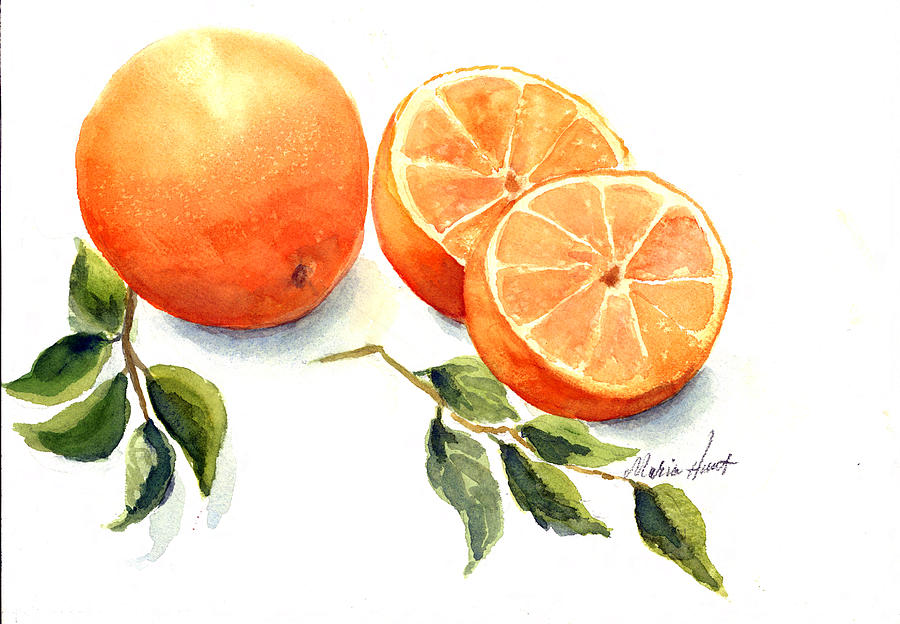 Oranges Painting by Maria Hunt