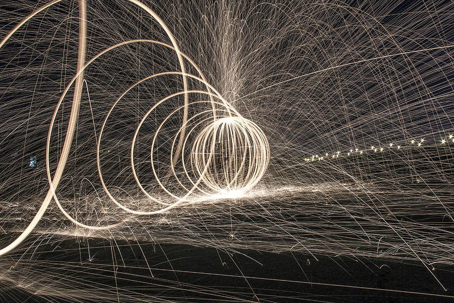Orb And Steel Wool Spiral Photograph by Lee Harland