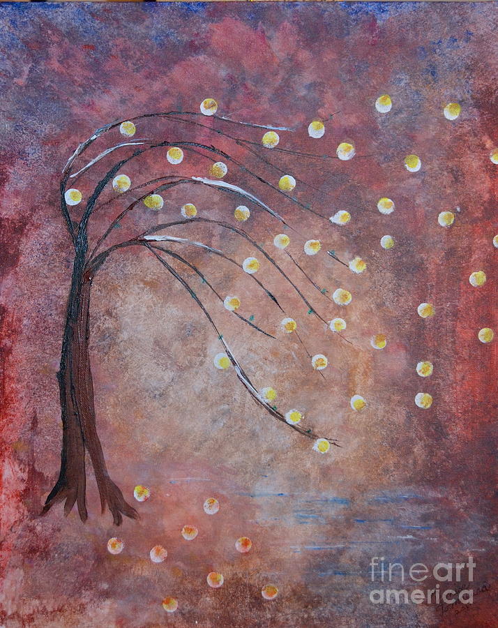 Orb Oak Painting by Denise Tomasura