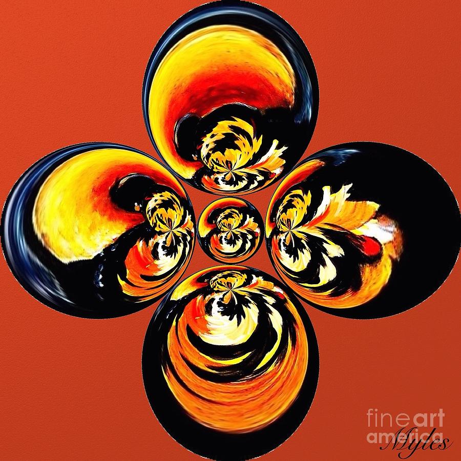 Orb To Orb Tiger  Abstract Digital Art by Saundra Myles