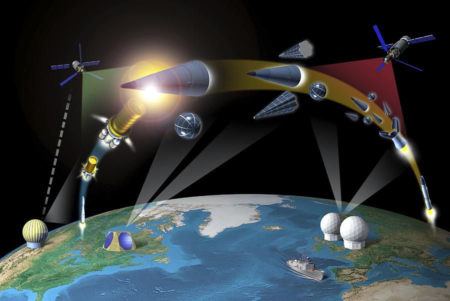 Orbital space weapons, artwork Photograph by Science Photo Library
