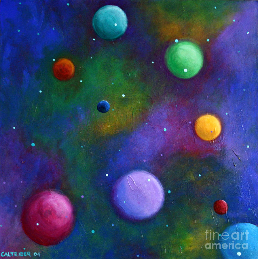 Orbs in Space Painting by Alison Caltrider