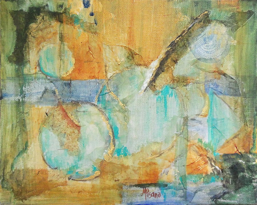 Collage Painting - Orbs by Maureen Pisano