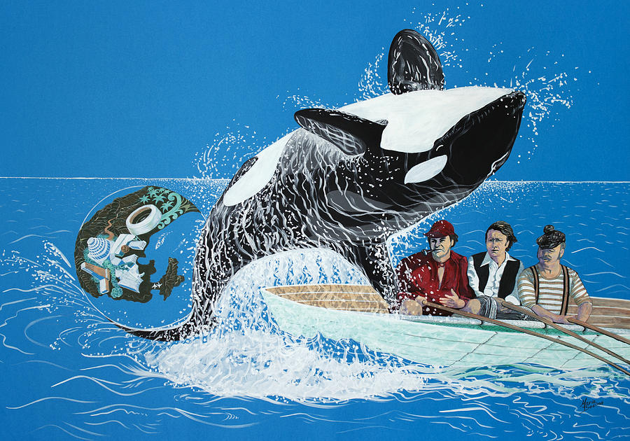 Nature Painting - Orca by Maria Bozina