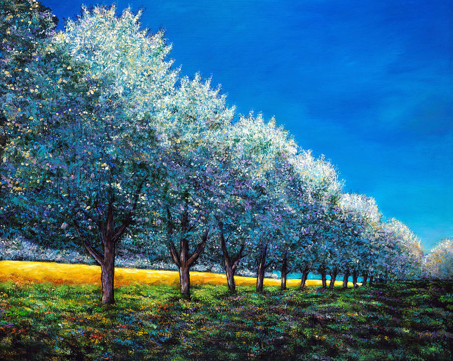 Nature Painting - Orchard Row by Johnathan Harris