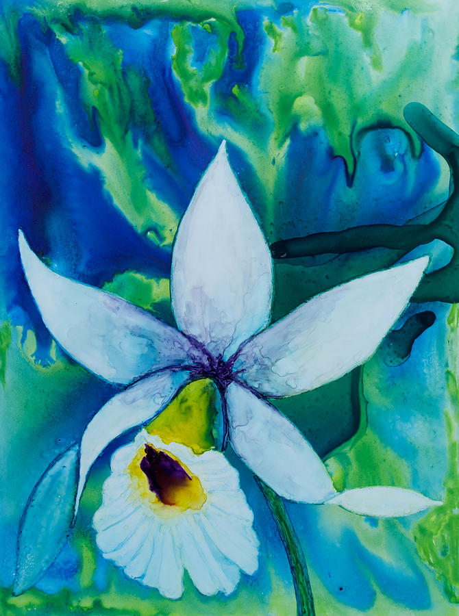 Orchid Blues  Painting by Patricia Beebe