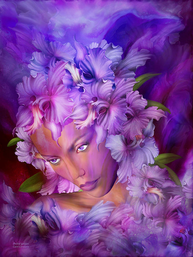 Orchid Goddess Mixed Media by Carol Cavalaris