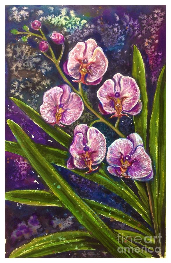 Orchid Painting by Katerina Kovatcheva