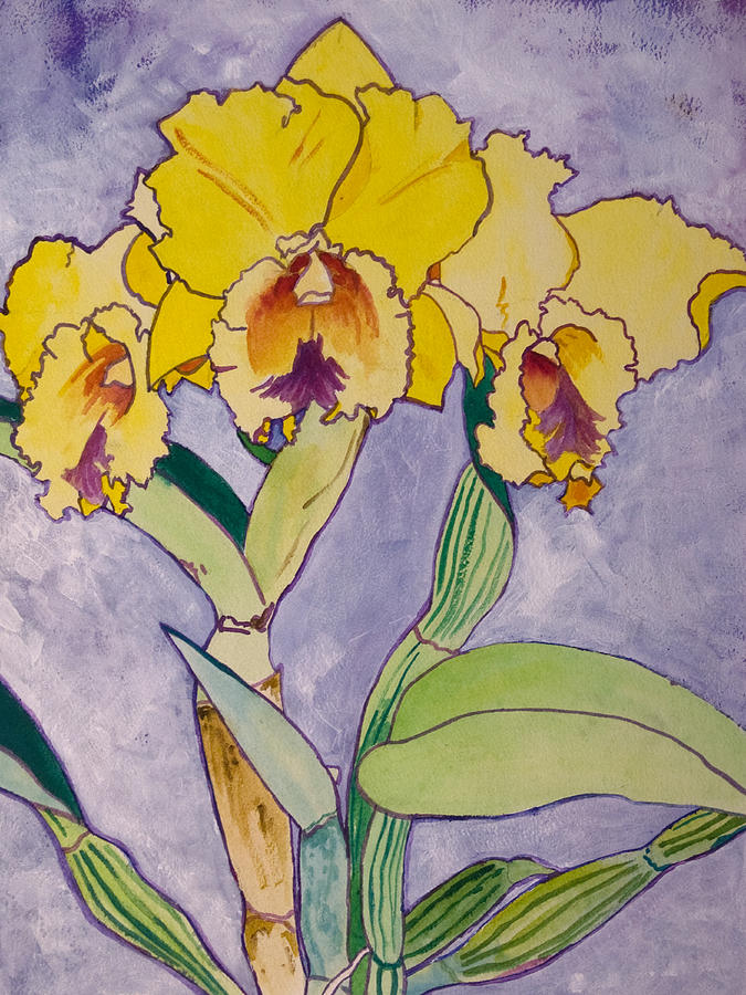 Orchid Study Painting by Terry Holliday