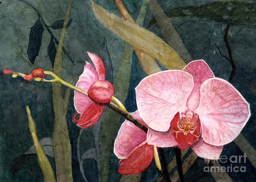 Orchid Trio Painting by Barbara Jewell