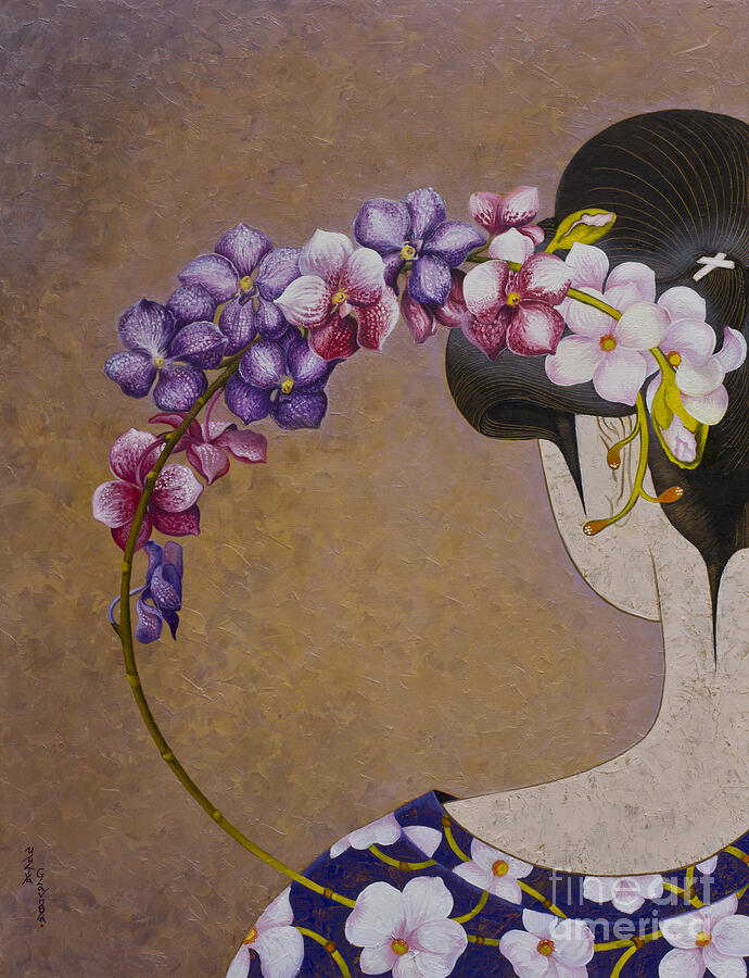 Orchid Painting by Yuliya Glavnaya