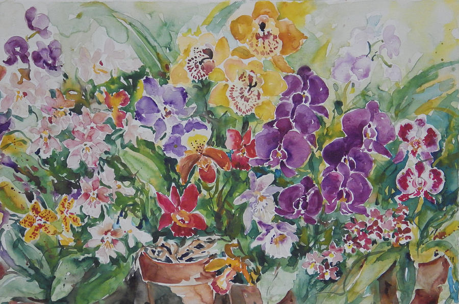 Orchids II Painting by Ingrid Dohm