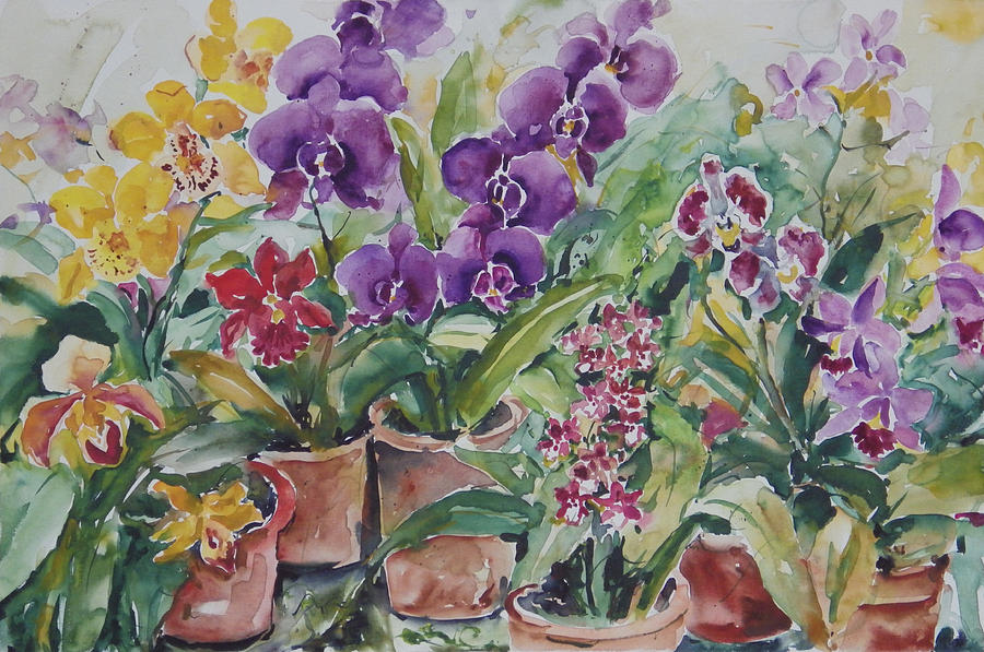 Orchids III Painting by Ingrid Dohm