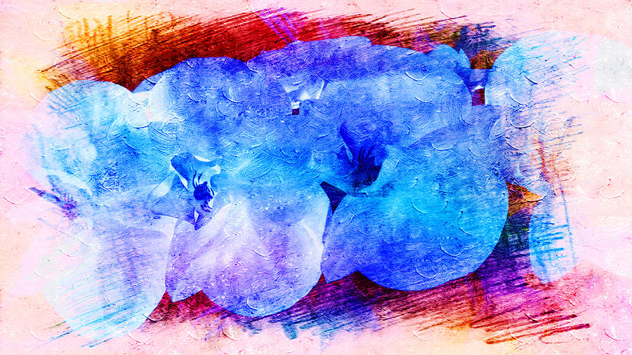 Orchids in Blue Painting by Xueyin Chen