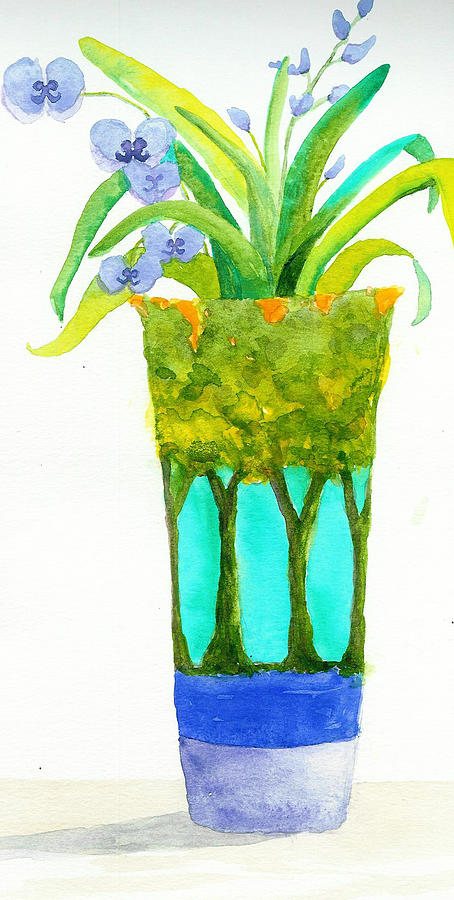 Orchids in Vase Painting by Anne Marie Brown