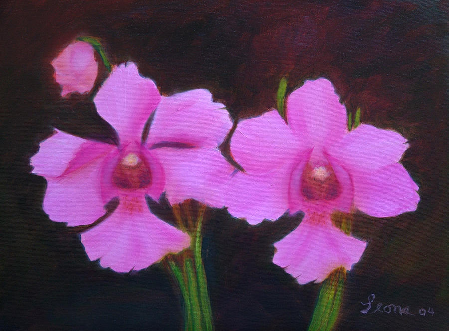 Flower Painting - Orchids by Leona Borge