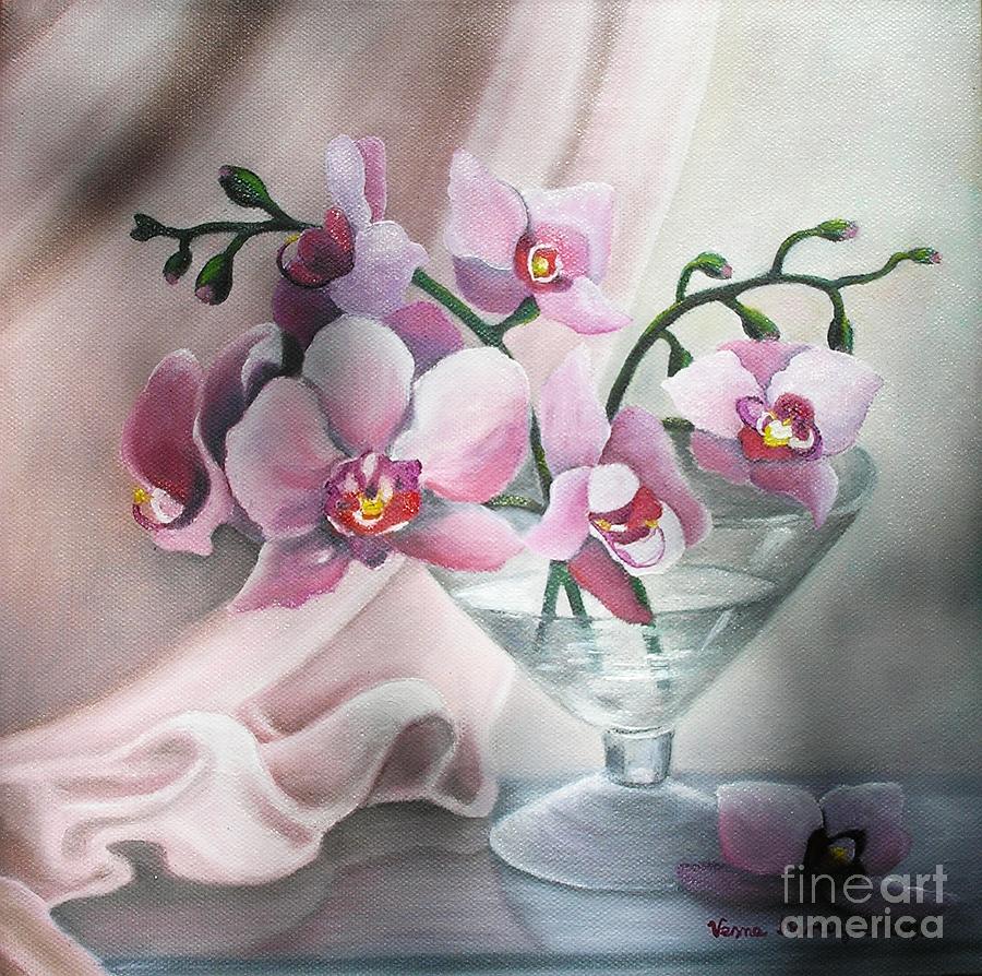 Still Life Painting - Orchids by Vesna Martinjak