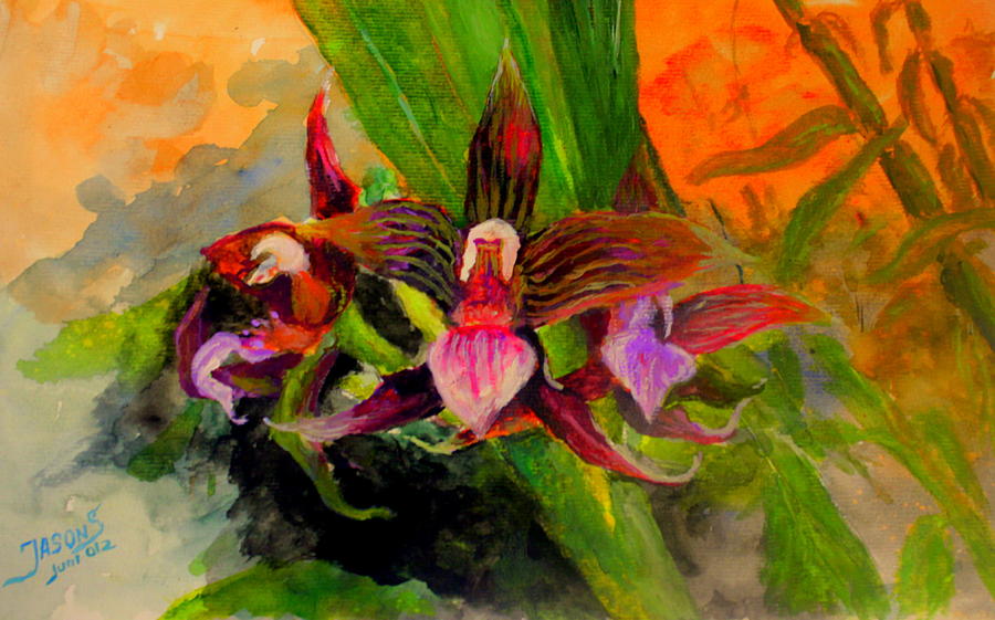 Orchiid Painting by Jason Sentuf