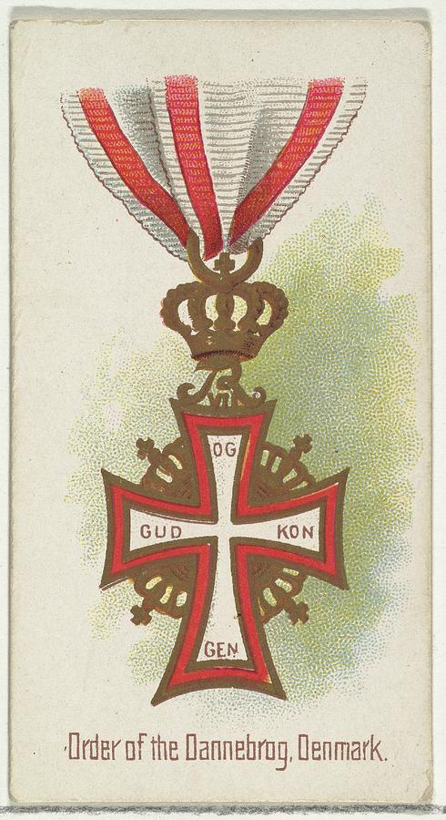 Order Of The Dannebrog, Denmark Drawing By Allen & Ginter