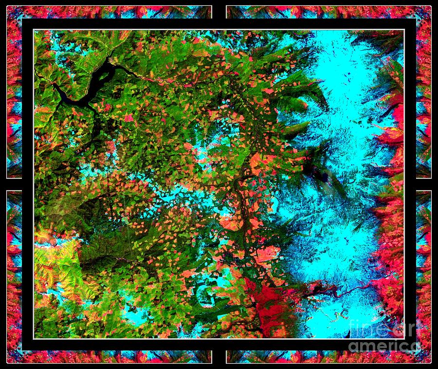 Oregon Cascades NASA Satellite Photograph by Rose Santuci-Sofranko