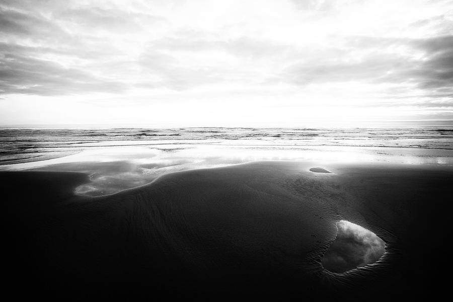 Oregon Coast Black/White Photograph by Bonnie Bruno