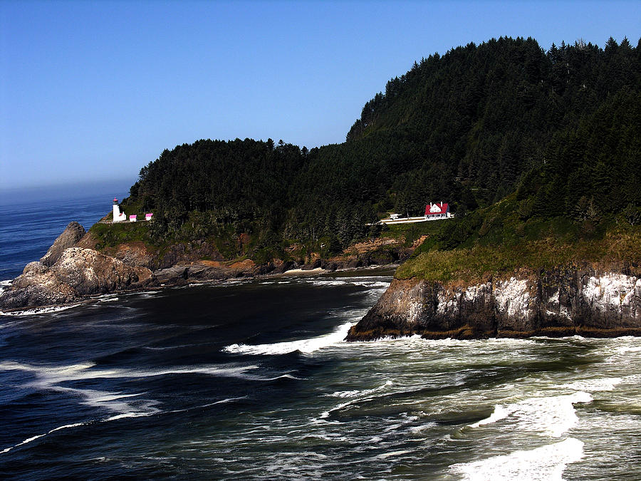 Oregon Coast Lighthouse Photograph by Robert Lozen