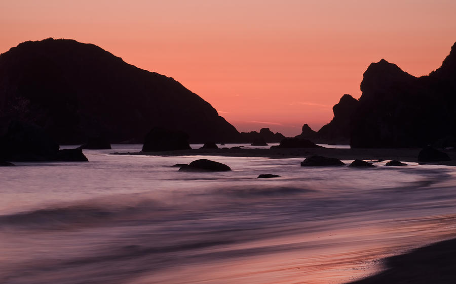 Sunset Photograph - Oregon Coast Sunset by Don Schwartz