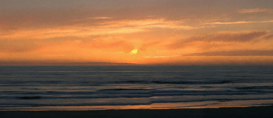 Sunset Painting - Oregon Coast Sunset by Paddrick Mackin